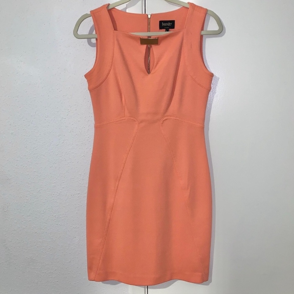 Laundry by Shelli Segal Orange Coral Bodycon Sleeveless Mini Dress - Size 4